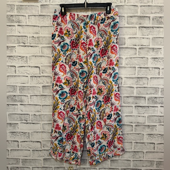 Women’s Cynthia Rowley multi colored floral sleep lounge pants pull on Medium - Picture 1 of 4